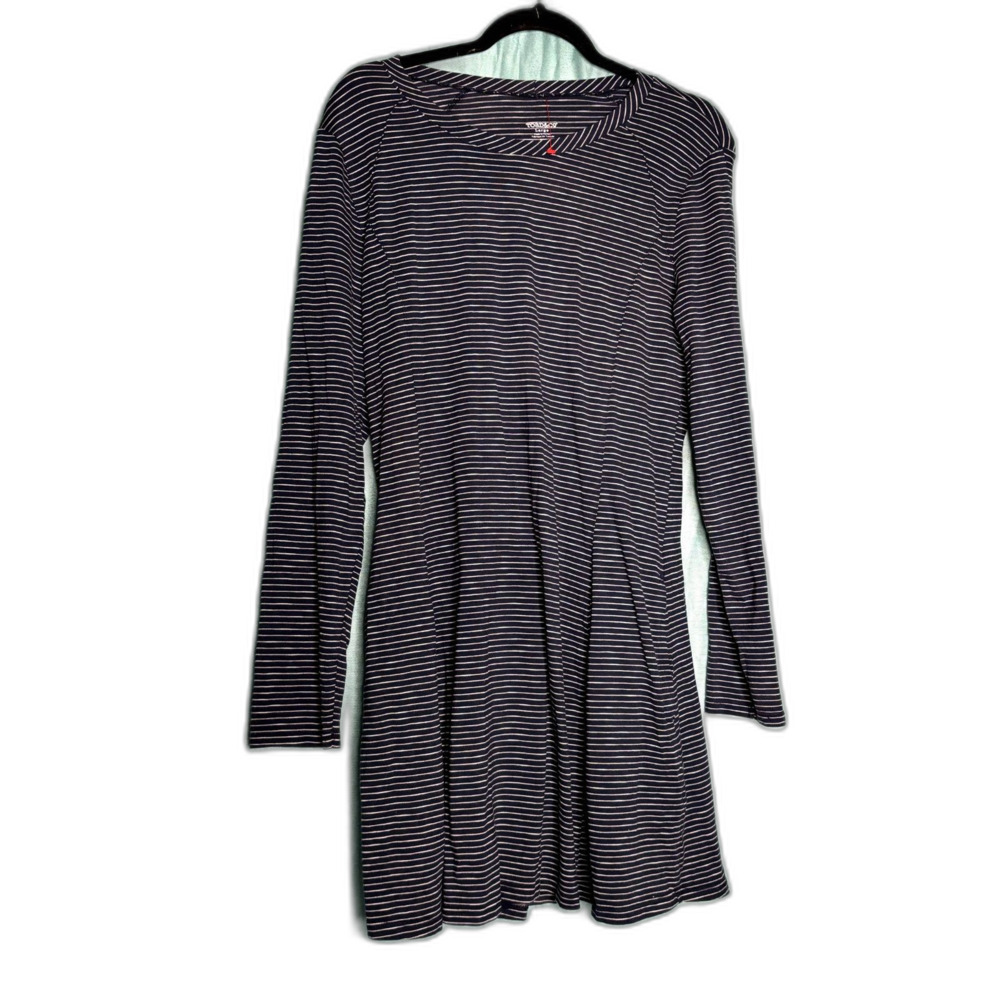 Toad & Co NWOT Long Sleeve Navy and White Striped T-Shirt Dress Large